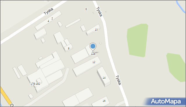 Wrocław, Tyska, 12a, mapa Wrocławia