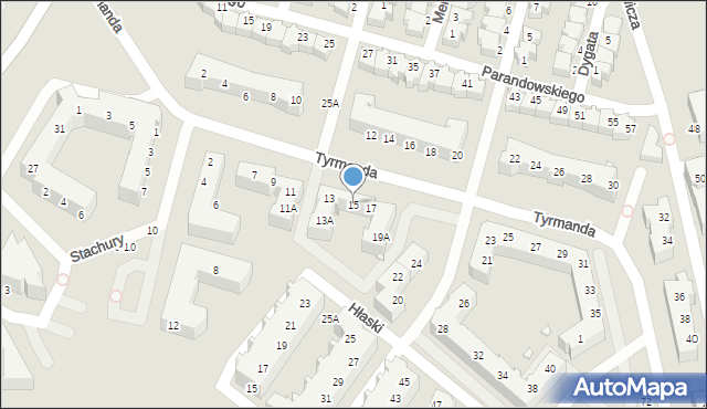 Wrocław, Tyrmanda Leopolda, 15, mapa Wrocławia