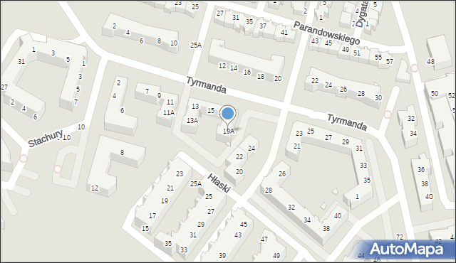 Wrocław, Tyrmanda Leopolda, 19A, mapa Wrocławia