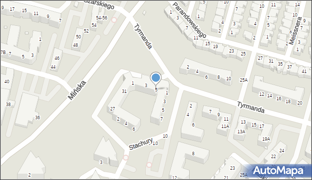 Wrocław, Tyrmanda Leopolda, 5, mapa Wrocławia