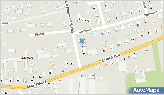 Wyśmierzyce, Tysiąclecia Państwa Polskiego, 4, mapa Wyśmierzyce