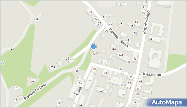 Zakroczym, Tylna, 17, mapa Zakroczym