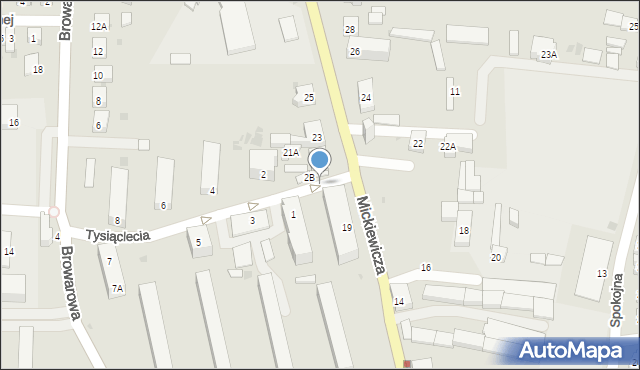 Żnin, Tysiąclecia, 1a, mapa Żnin