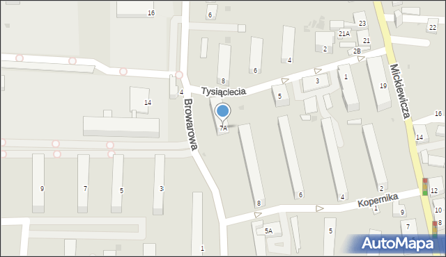 Żnin, Tysiąclecia, 7A, mapa Żnin