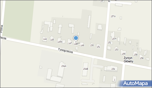 Żyrzyn, Tysiąclecia, 148, mapa Żyrzyn
