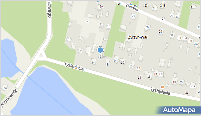 Żyrzyn, Tysiąclecia, 7, mapa Żyrzyn