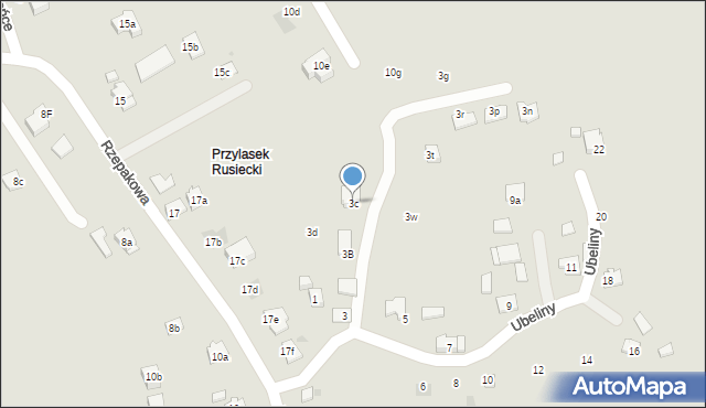 Kraków, Ubeliny, 3c, mapa Krakowa