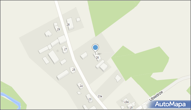 Ubiedrze, Ubiedrze, 26a, mapa Ubiedrze