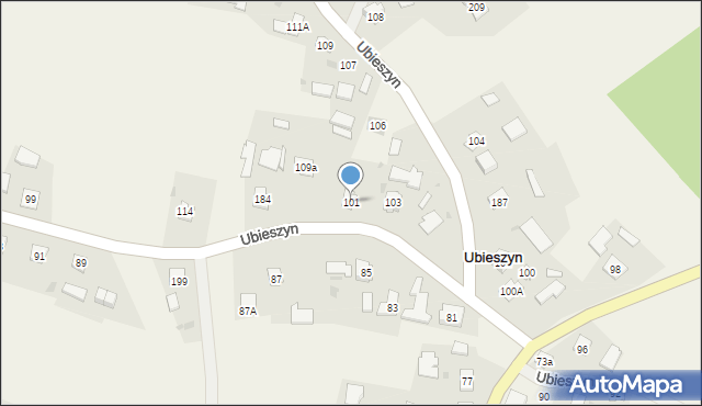 Ubieszyn, Ubieszyn, 101, mapa Ubieszyn