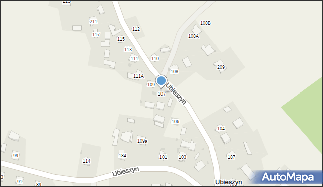 Ubieszyn, Ubieszyn, 107, mapa Ubieszyn
