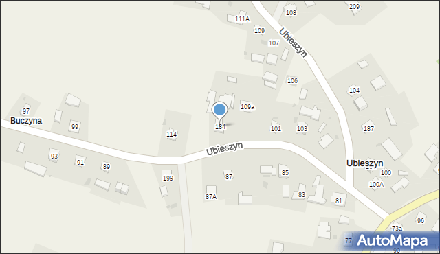 Ubieszyn, Ubieszyn, 184, mapa Ubieszyn