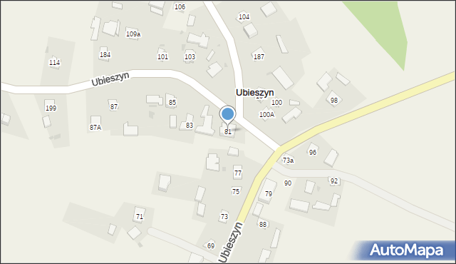 Ubieszyn, Ubieszyn, 81, mapa Ubieszyn