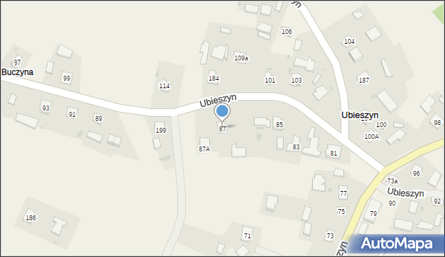 Ubieszyn, Ubieszyn, 87, mapa Ubieszyn