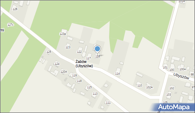 Ubyszów, Ubyszów, 116, mapa Ubyszów