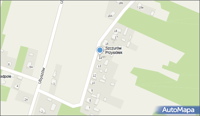 Ubyszów, Ubyszów, 14, mapa Ubyszów