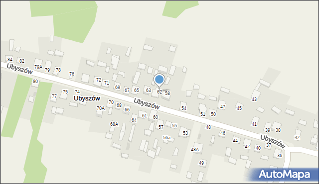 Ubyszów, Ubyszów, 62, mapa Ubyszów