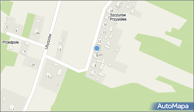 Ubyszów, Ubyszów, 9, mapa Ubyszów