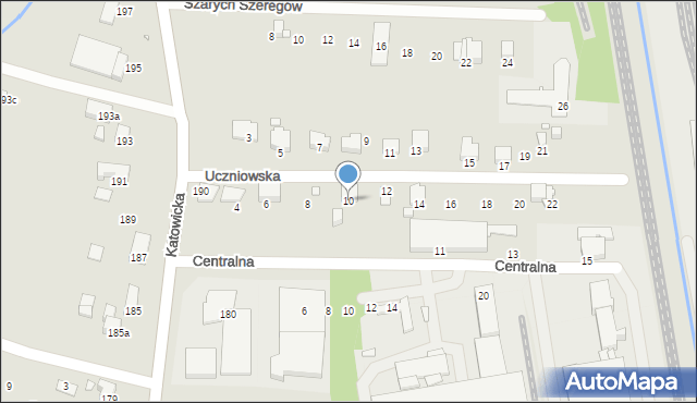 Bielsko-Biała, Uczniowska, 10, mapa Bielsko-Białej