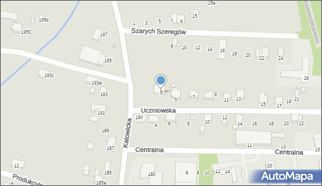 Bielsko-Biała, Uczniowska, 3, mapa Bielsko-Białej