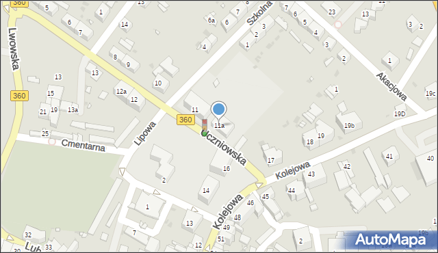 Gryfów Śląski, Uczniowska, 11a, mapa Gryfów Śląski