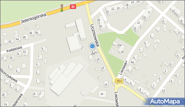 Gryfów Śląski, Uczniowska, 16a, mapa Gryfów Śląski