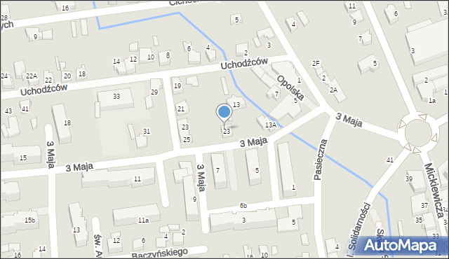 Lubliniec, Uchodźców, 15, mapa Lubliniec