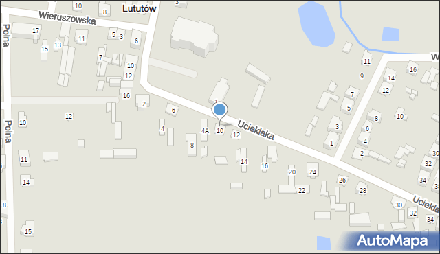 Lututów, Ucieklaka Kazimierza, ks., 10/1, mapa Lututów