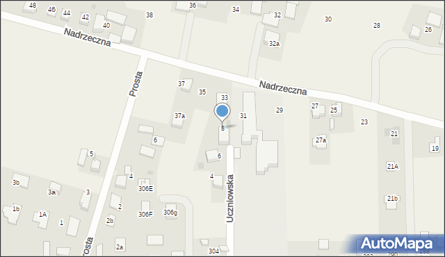 Mizerów, Uczniowska, 8, mapa Mizerów