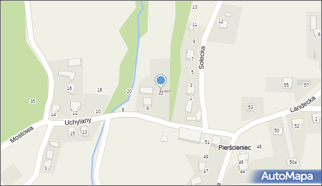 Pierściec, Uchylany, 22, mapa Pierściec