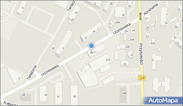 Szczecin, Uczniowska, 2a, mapa Szczecina