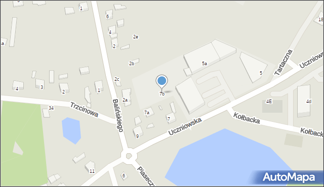 Szczecin, Uczniowska, 7b, mapa Szczecina