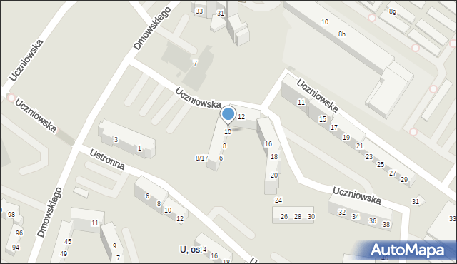 Tychy, Uczniowska, 10, mapa Tychów