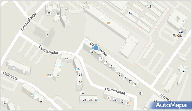 Tychy, Uczniowska, 13, mapa Tychów