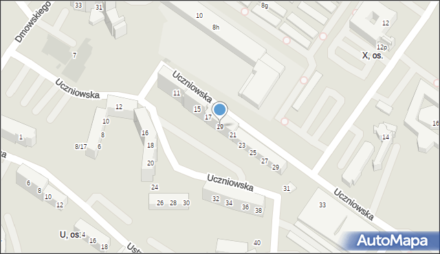 Tychy, Uczniowska, 19, mapa Tychów