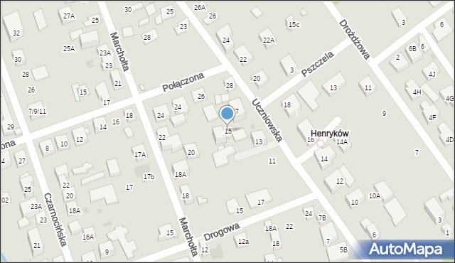 Warszawa, Uczniowska, 15, mapa Warszawy