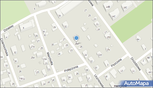 Warszawa, Uczniowska, 26A, mapa Warszawy
