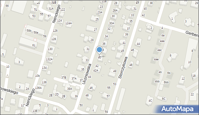 Wrocław, Uczniowska, 40, mapa Wrocławia