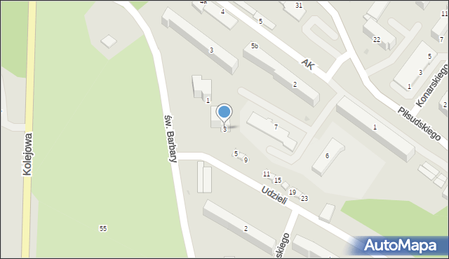 Ropczyce, Udzieli Seweryna, 3, mapa Ropczyce