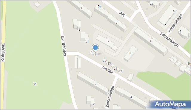 Ropczyce, Udzieli Seweryna, 9, mapa Ropczyce