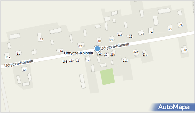 Udrycze-Kolonia, Udrycze-Kolonia, 19A, mapa Udrycze-Kolonia