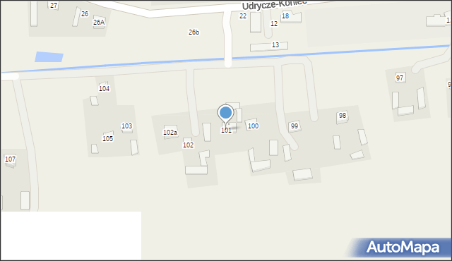 Udrycze-Koniec, Udrycze-Koniec, 101, mapa Udrycze-Koniec
