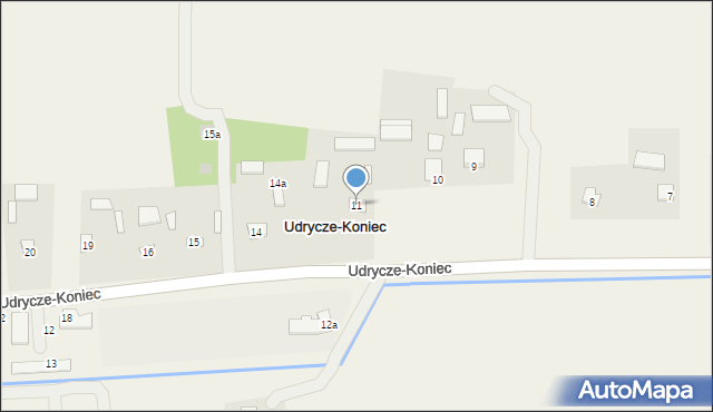 Udrycze-Koniec, Udrycze-Koniec, 11, mapa Udrycze-Koniec