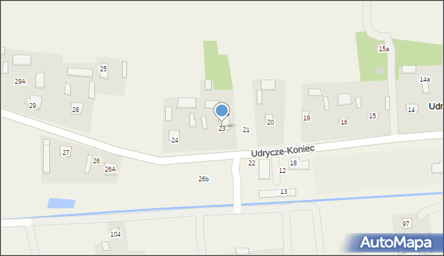 Udrycze-Koniec, Udrycze-Koniec, 23, mapa Udrycze-Koniec