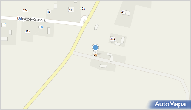 Udrycze-Wola, Udrycze-Wola, 40, mapa Udrycze-Wola