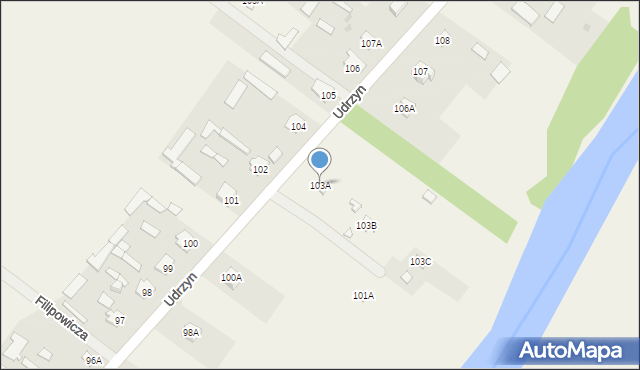 Udrzyn, Udrzyn, 103A, mapa Udrzyn