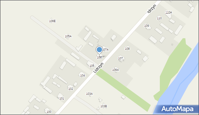 Udrzyn, Udrzyn, 106, mapa Udrzyn