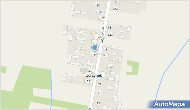 Udrzynek, Udrzynek, 69, mapa Udrzynek