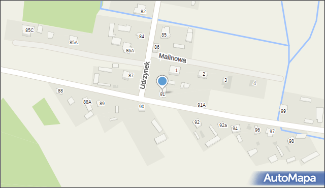 Udrzynek, Udrzynek, 91, mapa Udrzynek