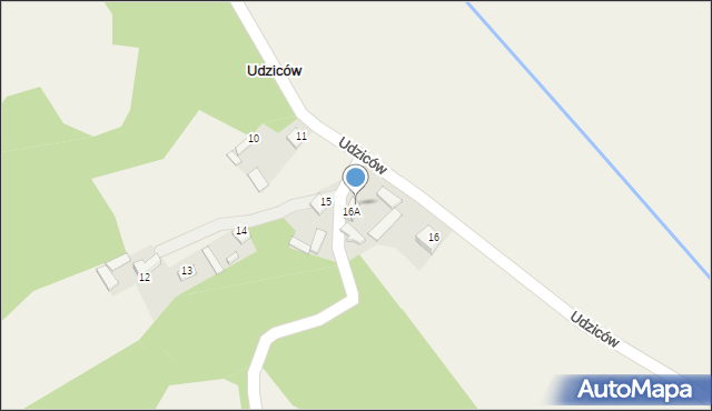 Udziców, Udziców, 16, mapa Udziców