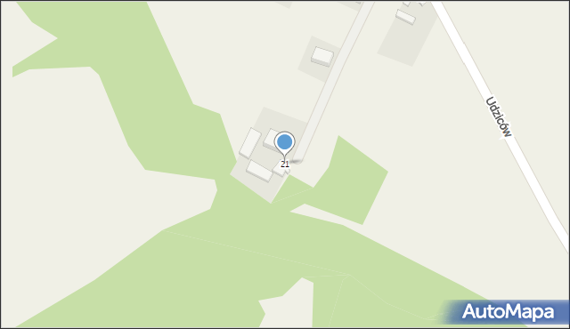 Udziców, Udziców, 21, mapa Udziców